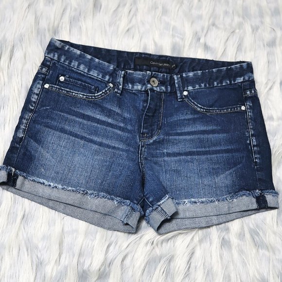 Calvin Klein Mid Rise Denim Shorts 28/6 - Picture 1 of 12